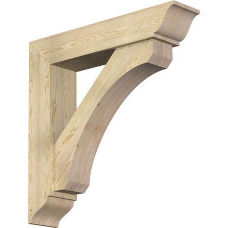 Ekena Millwork Legacy Traditional Rough Sawn Bracket w/ Offset Brace, Douglas Fir, 8"W x 38"D x 38"H BKT0806X38X38LEC01RDF